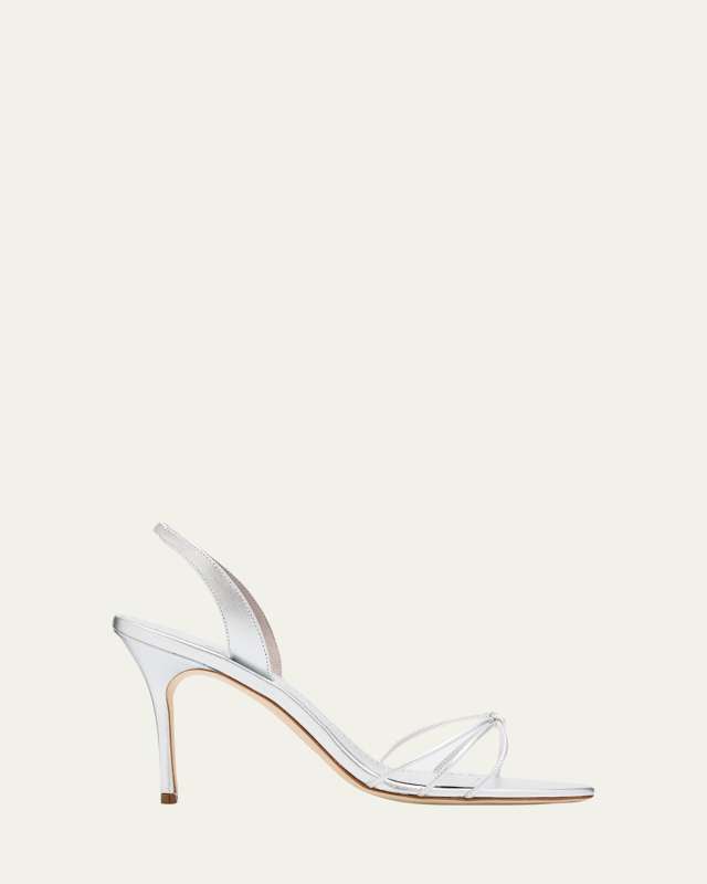Sareta Metallic Crisscross Halter Sandals